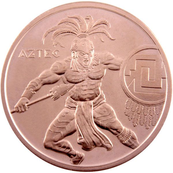 1 AVDP Unze Kupfer - Maya Aztekenkrieger
